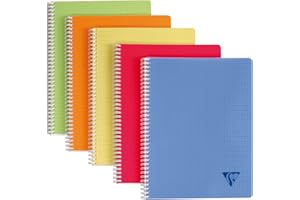 Clairefontaine 328126C Collection Linicolor Fresco Un quaderno a spirale - A4 21x29,7 cm - 180 pagine a quadretti piccoli - Carta bianca 90g - Colore casuale - 1 pezzo