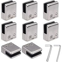 EyPiNS Glasklemme Edelstahl 304, 8X Eckig Glashalter Glasklemmhalter Klemmhalter Klemmbefestigung Abstandshalter…