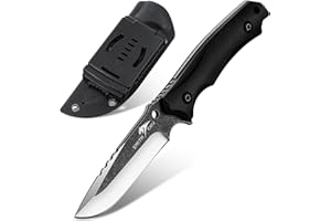 SMITH CHU Outdoor Messer Survival Full Tang Jagdmesser Feststehende Klinge D2 Stahl Scharfes Camping Messer mit Kydex Holster