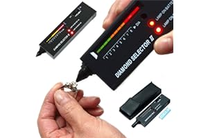 HQDZ Testeur de diamant, testeur de diamant professionnel de haute précision pour novices et experts – Sélecteur de diamant II 9 V batterie incluse (testeur de diamant noir)