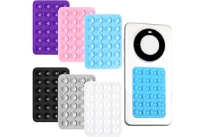 SCROLIEY 6 Pièces Ventouse Silicone Telephone, Ventouse Telephone Portable, Support carré pour téléphone Portable, Support de téléphone adhésif en Silicone, antidérapant pour téléphone Portable
