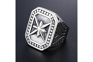 Vintage Heavy Metal North Star Signet Ring Men 316L Stainless Steel Punk Biker Ring Male Riding Motorcycle Jewelry Dropshipping