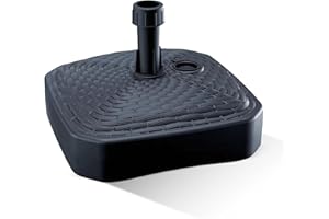 GARDENIX Pied de Parasol carré, Aspect rotin, en Plastique, à remplir avec du Sable, de l'eau, des graviers pour Le Jardin, la Plage, la terrasse