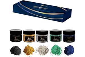 AArtsZ Mica Powder - Set di 5 flaconi da 20 g, polvere epossidica, vernice in resina epossidica, pigmento, pigmenti coloranti, pigmenti pigmentati, colori in polvere per cosmetici, lucidalabbra di