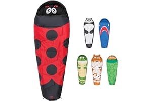 Kids Sleeping Bag by Highlander - Mummy Style - Themed Carry Backpack for Easy Transportation - Lightweight and Warm - Perfect for Camping, Hiking, and Sleepovers. Junior Warm Snuggle Sleeping Bags