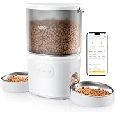 DUDUPET Automatic Cat Feeder with 2 Bowls &ndash; WiFi 5G, App Control | 5L Dry Food Dispenser with Programmable Timer and 10s Voic