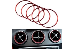 PolarLander 5 Pcs/Set Condition atmosphérique extérieure Air Vent Outlet Ring Cover Trim Décoration Rouge