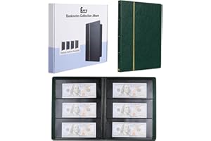 Fippy 60 Pochettes Album Billet de Banque Collection, Album pour Billets de Banque, Classeur pour Billets de Banque Collection Billets, Timbres Touristique (Vert)