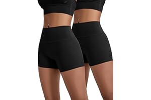 VOENXE Mujer Yoga Short,Cintura Alta Push Up Mallas Correr,EláSticas Deporte Leggins,Gimnasio Ejercicio Scrunch Butt Pantalones Cortos,Deportivo Ciclista Jogging Mallas Cortas Multi Pack De 2