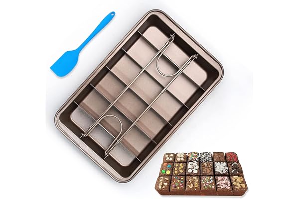 CHEDODU Brownie-pannor med skiljeväggar non-stick belagd hållbart kolstål fyrkantig kök brownie-panna för bakning av kakkakor