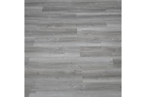 NUFLR Self Adhesive Floor Tile Vinyl Flooring Grey Wood Effect Peel and Stick Tile 15X90cm 18pcs Wooden Flooring for Kitchen Living Room and Bathroom Floor Planks