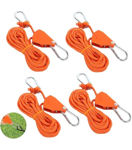 4 Cricchetti Per Corde Regolabili - Gancio Da 1/8" Per Luci Coltivazione E Vasi - Foto 9