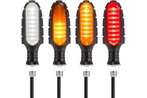 [Nowa wersja] Kinstecks 4 szt. wskaźniki motocyklowe płynące światła kierunkowskazów motocyklowe światła do jazdy dziennej światła tylne światła hamowania 12 V do motocykla