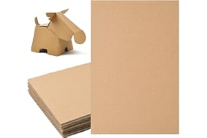 Cozlly Cartone Ondulato A4, 10 Fogli Rigidi 3mm per Artigianato, Corrispondenza, Arte e Imballaggio (Marrone)