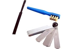 XLTECH 300204 Kit pulizia candele e valvole: spazzola/lime/10 spessori da 0,1 a 0,9 mm