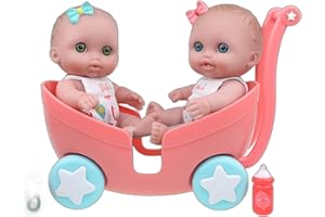 JC Toys Lil 'Cutesies Twin Dolls 21,6 cm all Vinyl Water Friendly Bambole per Bambini età 2 + – Designed by Berenguer, Vari Style