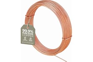 THE BEAD SHOP Bare Copper Craft Wire - 2mm 12 Gauge 5m, ​Wire for Sculpting, Craft Floral Making, Jewellery Making, Wire Weaving and Wrapping, Electroculture Copper Wire, 99.9% Pure Copper Wire