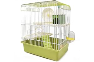 BPS BUENA PET SHOP BPS Jaula Hámster Mini Casa Chalet para Hámster con Comedero Bebedero Rueda Túnel Color al Azar BPS-1382