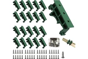 TMZELOA 20 Pezzi Guida Din Adattatore, Verde PCB Adattatore Din Rail Supporto Guida Din con 40 Viti, C45 Guida Din Adattatore per Scheda di Circuito Adattatore Interruttore Relè Elettrodomestici