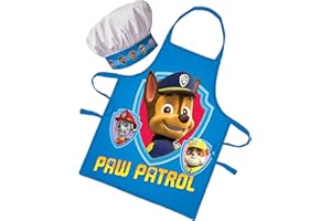 Sorrisini Delantal Infantil y Gorro de Cocinero para Niños Paw Patrol, Mandil Niña, Delantal Niños Cocina y Sombrero para Cocinar, Hornear o Pintar, 3-8 Años