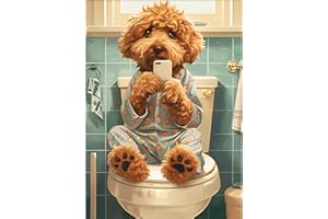 GDYEEH 5D Puppy Watching Mobilephone Diamant Painting Kit, DIY Toilettes Art du Diamant Complet Kits, Diamond Art Kits Strass Point de Croix Painting pour Adultes Débutants Maison Décor 30x40 cm