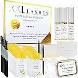 XXL Lashes Super Lash and Brow Lift Set 6.0, Lifting e Permanente Ciglia Kit Completo, Laminazione Sopracciglia con 20 Bustin