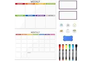 VynyQoo Fridge Planner magnetisk veckoplan månad whiteboard set