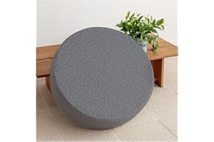 moismk Rotondo Copri Pouf Elasticizzato Fodera Ottomano Cover Fodera Poggiapiedi per Divano Antiscivolo Cover Sgabello Copertura Protettiva per Ottomana(#3,Diameter 60 x H 30CM)