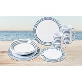 BRUNNER Camping Tableware Set (16 Pieces) for 4 People &ndash; Melamine Set Bluebay, Non-Slip and Resistant