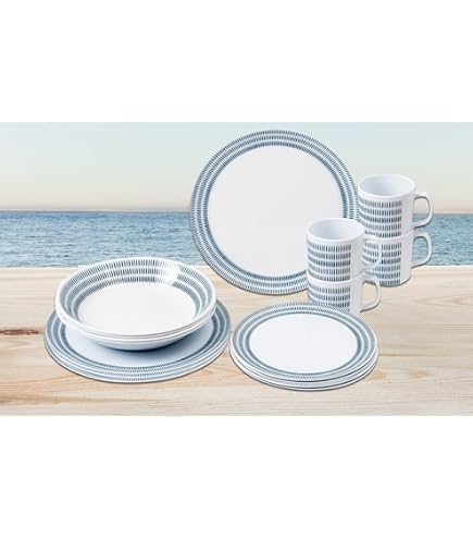 Service De Vaisselle BRUNNER Savana – Lot De 16 Pièces En Mélamine, Design Stonouch, Résistant Et Moderne - 4