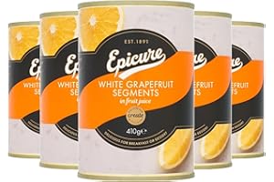 Epicure Tinned White Grapefruit Segments, Delicious Breakfast Dessert, 410 g (Pack of 12)