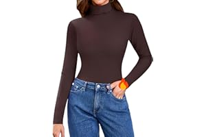 Aottori Maglia Termica Donna a Collo Alto Maglietta Manica Lunga Slim Fit Lupetto Aderente Elasticizzato Dolcevita Caldo Elegante Basic Tops Intimo Autunno Invernale