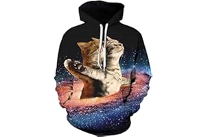 ALISISTER Unisex Felpa con Cappuccio Uomo Donna 3D Manica Lunga Hoodie Hooded Pullover Sweatshirt con Tasche