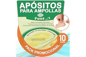 NOU PRIME 10 Apósitos Hidrocoloides para Ampollas en Pies – Alivio Inmediato y Prevención de Rozaduras, Callos y Durezas, Dedos y Talones Protegidos para Deportes y Zapatos