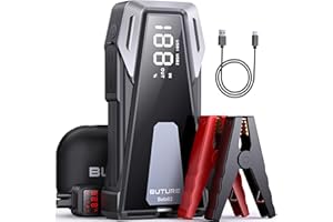 BuTure Booster Batterie 3000A, 21800MAH Portable Jump Starter à Essence Jusqu'à 8.5L Gas ou 8.0L Diesel avec Grand Écran LCD, Démarrage de Voiture avec Lampe LED, Pinces de Sûreté Intelligentes Black