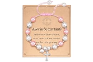 Aunis Taufgeschenke für Mädchen, Kreuz-/Winkelarmbänder, Geschenke für Mädchen, Tochter, Enkelin