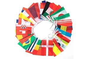 FDIT 100 Krajów Flaga Sznurkowa Flaga świata Dekoracja Banerowa Flaga świata Sztandar Flagi Międzynarodowe Flaga z Chorągiewkami Banery Dekoracje świąteczne Bary Kluby Sportowe