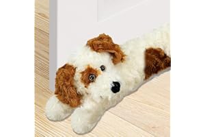 The Magic Toy Shop Novelty Door Draft Excluder Cushion Cream Dog - Perfect for Blocking Wind, Noise, Light, and Dust - Sausage Dog Draught Excluder for Doors - Great Gift