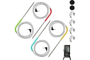 Masterbuilt 710 elektrisk grill ersättningstemperatur kötttemperatursensor set med 2 sondöljetter och 4 grillklämmor, kompati