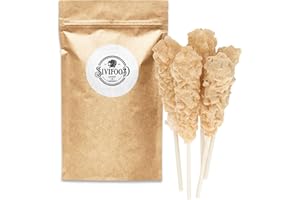 SIVIFOOD SPIRIT - OF - ORIENT SIVIFOOD Bastoncini di zucchero candito con zenzero Confezione da 10 - Caramelle dorate su bastoncino per tè Zenzero Zucchero su bastoncino Bastoncini di zucchero da regalare Bastoncini decorativi