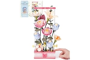 ROKR Flower Bouquet 3D Puzzle Model Kits for Adults, Artificial Flowers Decorative DIY Gifts and Home Decoration for Women, Blooming Bouquet Box (260 * 240 * 460mm), AF01D