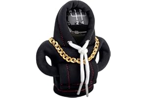 HIAHXC Gear Stick Hoodie,Shift Knob Hoodie for Car,Gear Stick Cover,Gear Shift Knob Cover with Necklace,Gearstick Hoodie Car Gear Handle Cover Car Interior Hoodie,Gear Shifter Knobs Sweatshirt (Black)