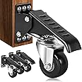 SPACECARE Workbench Heavy Duty Caster, Set of Polyurethane Wheels, 900 Lbs Capacity Durable Steel Construction Black Casters(Tools Free Installation)