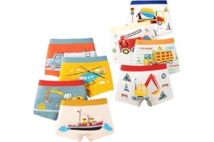 ZMDMAH 8 sztuk bokserek dla chłopców, bielizna bawełniana, dla dzieci w wieku od 5 do 6 lat