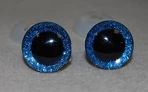 Teddybär-Augen mit Schrauben aus Kunststoff, 3D, Sicherheitsaugen für die Herstellung von Spielzeug und Teddybären, 30mm, Blau, 1 Paar, blau, 30 mm