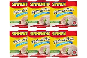 MENDOSA 6X Confezioni per Simmenthal Petto di Pollo al Naturale,Petto di Pollo Pronto al Consumo 6x133 g, Consistenza Morbida e Succosa, Basso Contenuto di Grassi, Alto Contenuto Proteico