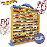 Hot Wheels Rack N' Track saklama kutusu, 44 araba veya diğer oyuncaklar i&ccedil;in &ndash; Vitrin kutusu, toplama kutusu, koleksiyon kutu