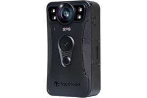 Transcend Caméra corporelle Police QHD 1440P 128GB STARVIS 2 Sensor IP68 étanche avec stabilisation d'image électrique, Vision Nocturne, GPS, pour Forces de l'ordre, Livraison - TS128GDPB40A