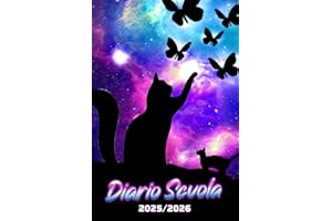 Diario Scuola 2025 2026: Agenda Scolastica per Studente Scuola Elementari Medie Superiori | Gatto