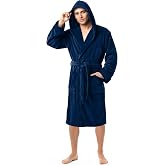 Luxury Men's Bathrobe with Hood Soft and Fluffy Fleece Robe | Cuello con capucha, forro polar 100 % poli&eacute;ster, tejido suave y